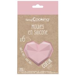 Scrapcooking Stampo Silicone Diamond Hearts Set/6