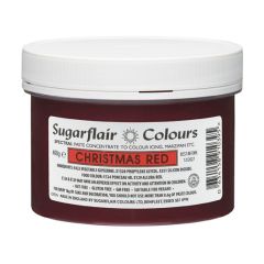Sugarflair Paste Farbe CHRISTMAS RED 400g