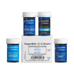 Sugarflair Paste Farbe Blau Set/4