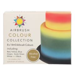 Sugarflair Airbrush Farbset ohne Alkohol 8 x 14 ml