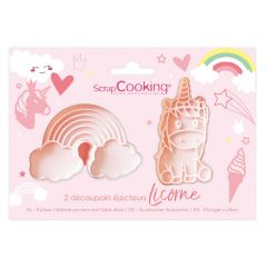 Scrapcooking Plunger Cutters - Unicorn pk/2