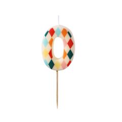PartyDeco Candela Numero 0 Rombo 5,5 cm