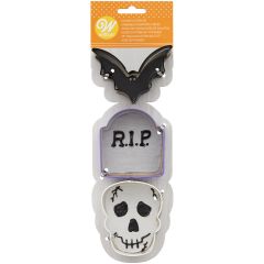 Wilton Ausstechformen Fledermaus-Grabstein-Totenkopf Set/3