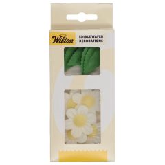Wilton Décorations en Papier Comestibles Fleurs & Feuilles Blanc set/11  