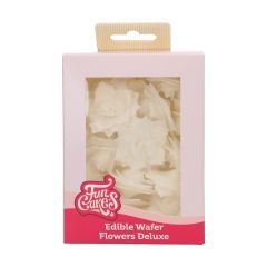 FunCakes Edible Wafer Flowers Deluxe Rose Rosalia White Medium pk/15