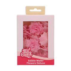 FunCakes Edible Wafer Flowers Deluxe Rose Rosalia Pink Medium pk/15