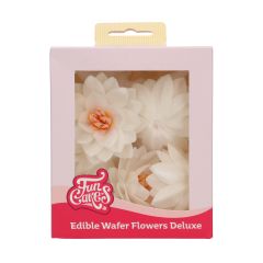 FunCakes Edible Wafer Flowers Deluxe Lotus White Medium pk/10