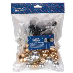 Simply Making Decorative Ball Set Metallic Gold Silver & Black pk/32