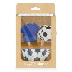 ScrapCooking Baking Cups & Toppers Football set/24