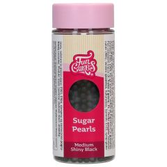 FunCakes Sugar Pearls Medium Shiny Black 80g