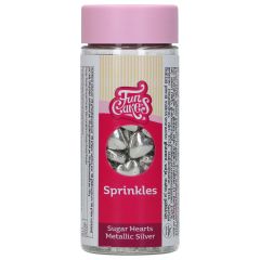 FunCakes Sugar Hearts Metallic Silver 80g
