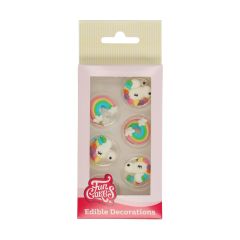 FunCakes Sugar Decorations Unicorn & Rainbow set/12