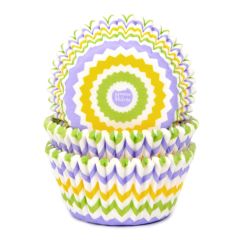 House of Marie Baking Cups Chevron Spring pk/48