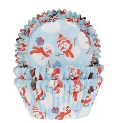 House of Marie Baking Cups Snowman pk/48