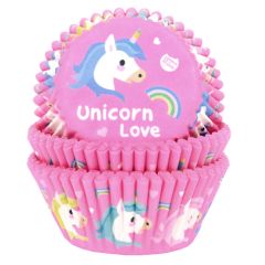 House of Marie Baking Cups Unicorn pk/48
