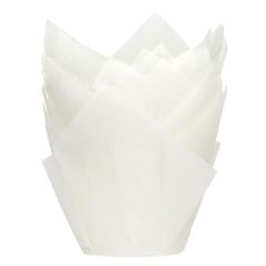 House of Marie Tulip Baking Cups White pk/36