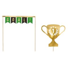 PartyDeco Cake Toppers Football Trophy pk/2