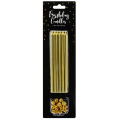 PartyDeco Birthday Candles Gold 12,5 cm pk/12