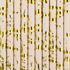 PartyDeco Paper Straws Powder Pink pk/10