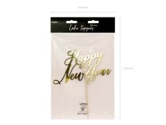 PartyDeco Cake Topper Happy New Year Gold