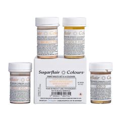 Sugarflair Edible Metallic Paint set/4