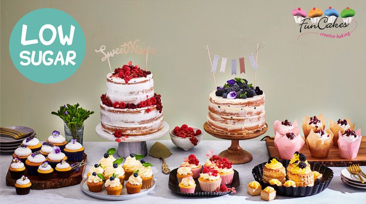 Image- New FunCakes baking mixes, low in sugar!