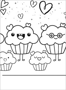 FunCakes Kawaii Kleurplaat 1