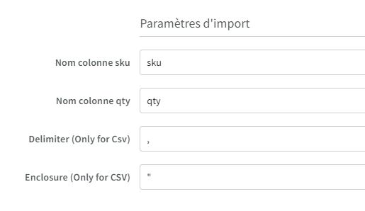 Example importsettings