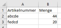 Excel file adjusted